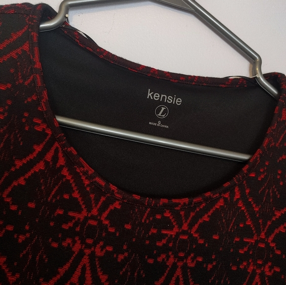 Kenzie Long Sleeve Red and Black Dress - Picture 7 of 8